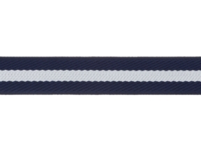 Polycotton-Gurtband 2,0 mm 3D-Streifen marineblau und weiß