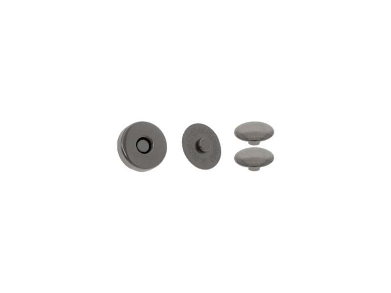 Magnetic button round with double snap   fastener 14/14 mm black nickel  200 pcs