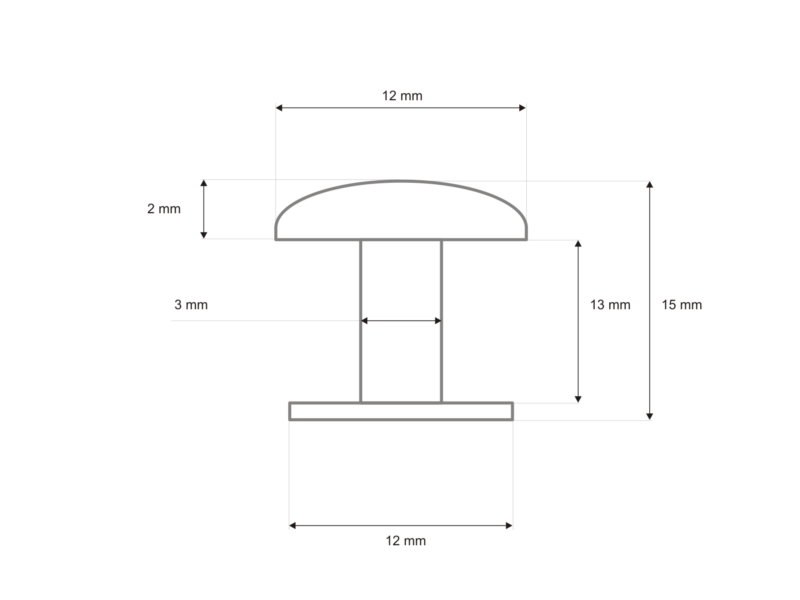METAL   RIVET ONE-SIDED 12/3/15 MM NICKEL 1000 PCS