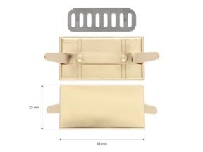 Blaszka pod logo 43/23 mm jasne złoto
