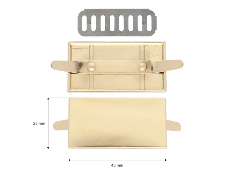 LOGO PLATE 43/23 MM LIGHT GOLD 100  PCS