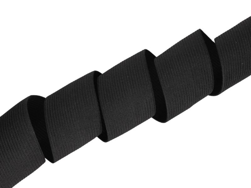 Plochá pletená pružná páska 35 mm (580) černý polyester