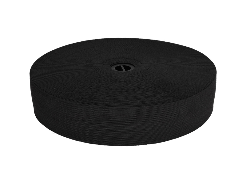 Plochá pletená pružná páska 35 mm (580) černý polyester