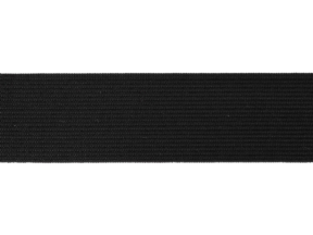 Flachgestricktes flexibles Band 35 mm (580) schwarzes Polyester