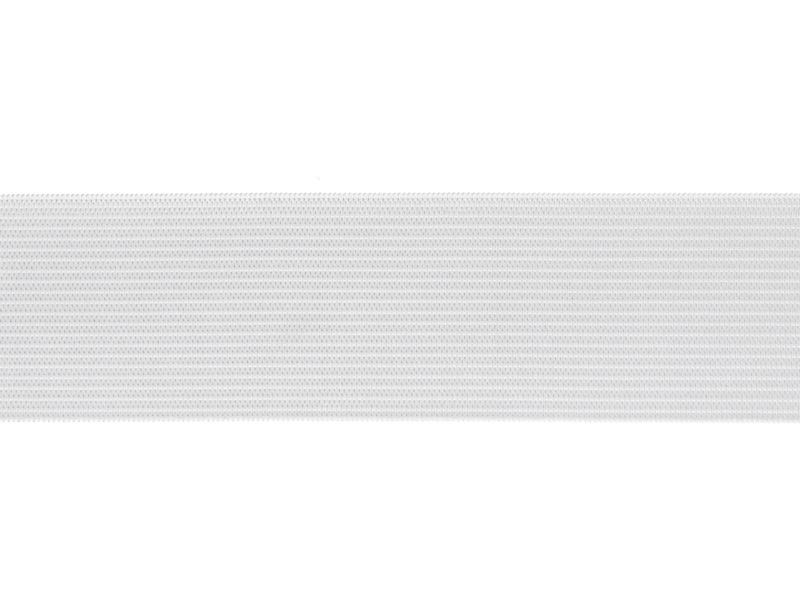 Flat knitted flexible tape 35 mm (501) white polyester