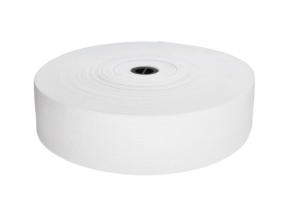 Flat knitted elastic band 45 mm (501) white polyester
