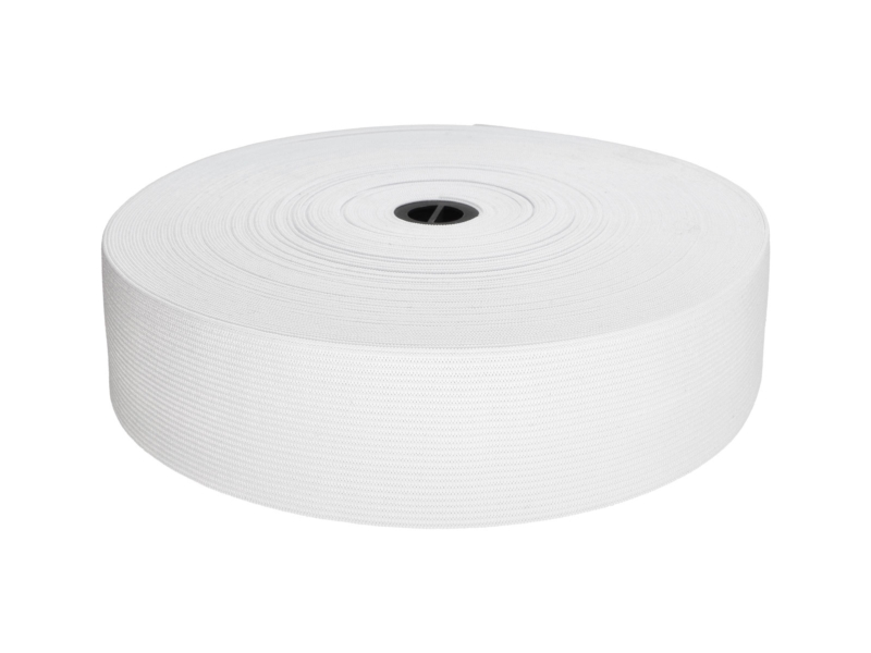Plochá pletená gumička 45 mm (501) bílý polyester