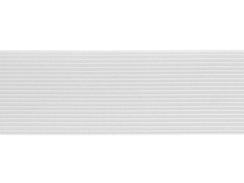 Flachgestricktes Gummiband 45 mm (501) weißes Polyester