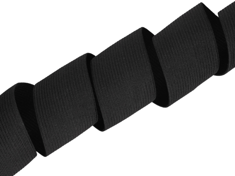 Flachgestricktes Gummiband 45 mm (580) schwarzes Polyester