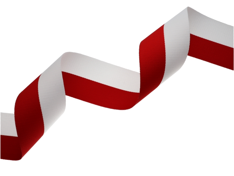 Ripsband 20 mm/0,40 mm weiß-rot (501)