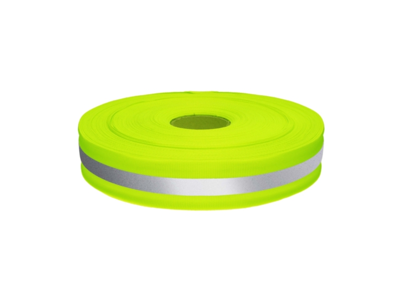 Reflexband 30 mm 0,45 mm Neon-Limettengrün + Reflektor 50 lm