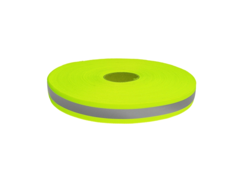 Reflective tape 20 mm 0,45 mm lime neon + reflector 50 mb