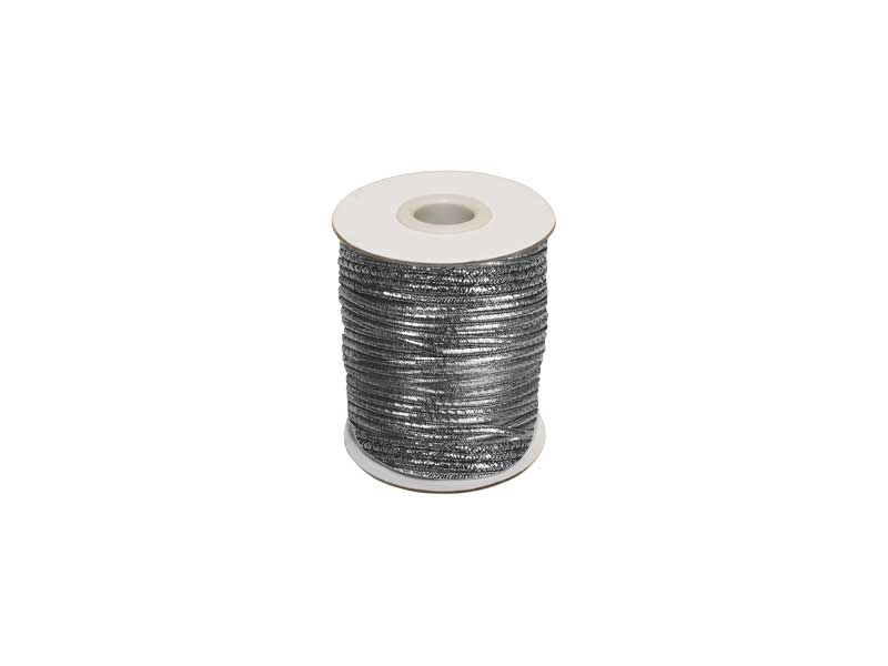 Rubber cord 1.5 mm silver polyester