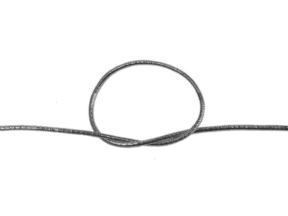 Rubber cord 1.5 mm silver polyester