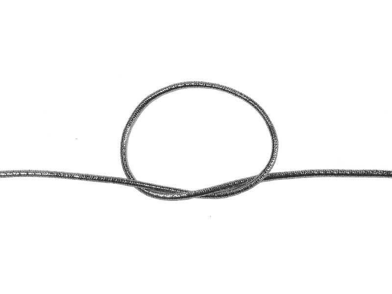Gummischnur 1,5 mm silbernes Polyester
