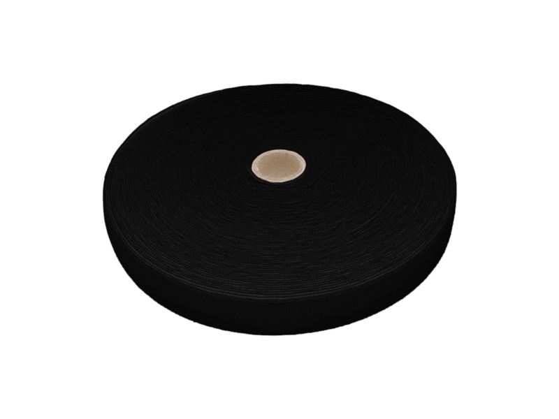 WOVEN ELASTIC TAPE 20 MM (580)&nbspBLACK&nbsp POLYESTER 25 MB