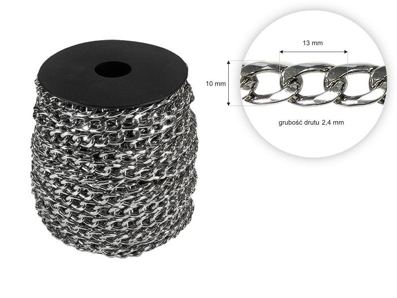 Łańcuszek do torebki metalowy nikiel (2116)