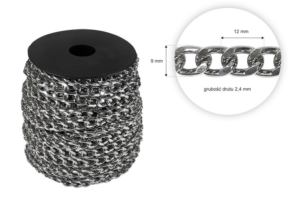 Łańcuszek do torebki metalowy nikiel (2117)