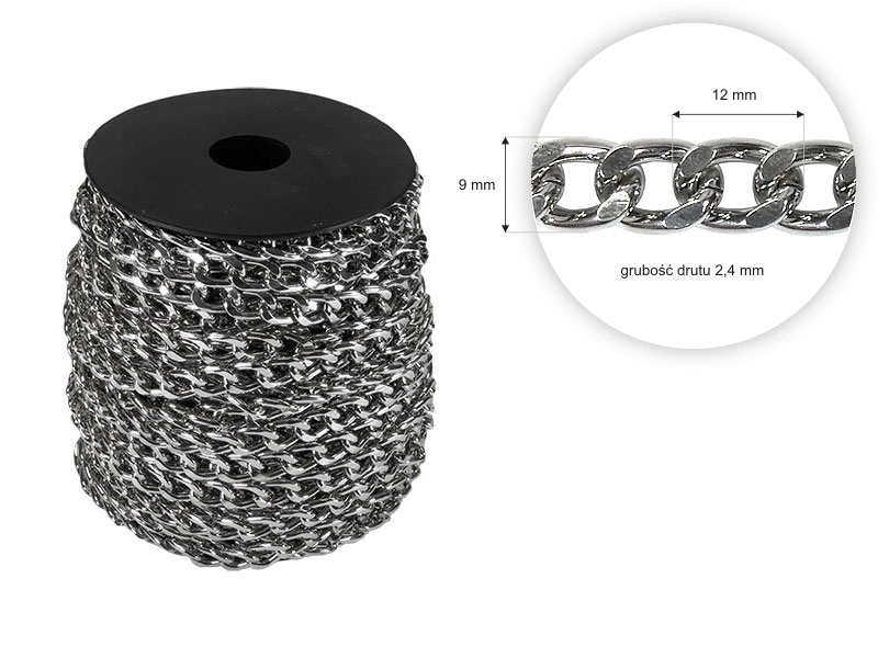 Łańcuszek do torebki metalowy nikiel (2117)