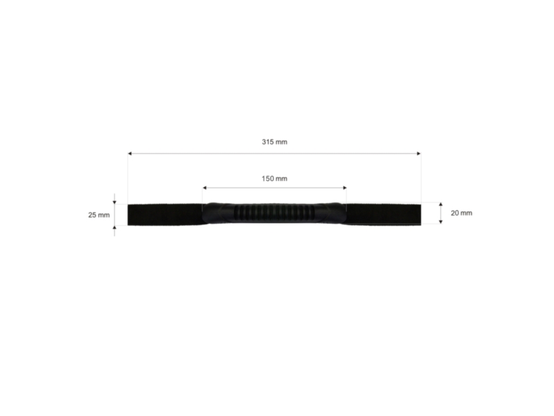 Plastic handle 25/315 mm black 1   pcs
