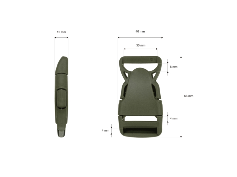 Plastová svorka 30 mm olga khaki 100 ks