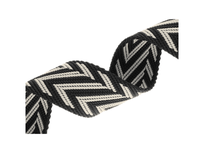 Polycotton popruh  38 mm/2,3 mm  (+/-5%) jodła černá 50 yd