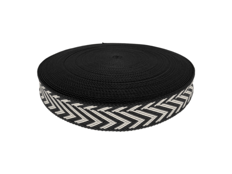 Polycotton popruh  38 mm/2,3 mm  (+/-5%) jodła černá 50 yd