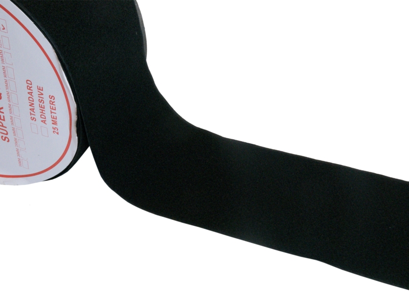 Klettverschlussband  schwarz 580 polyester/nylon flausch 25 lm
