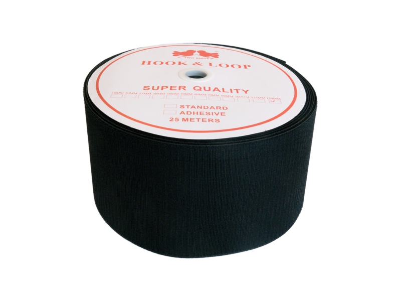 Hook and loop tape  black 580 polyester/nylon hook 25  mb