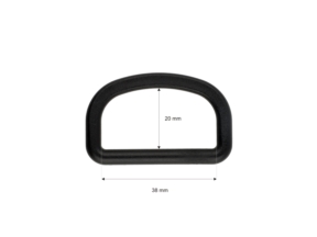 Półkole plastikowe 38 mm (0324-8013) czarne