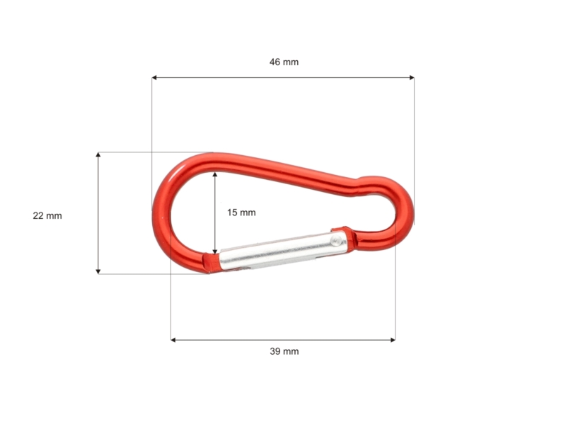 CARABINER  SNAP HOOK 40  MM  2093-0101 RED