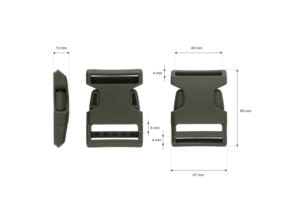 Klamra plastikowa 40x65 mm khaki