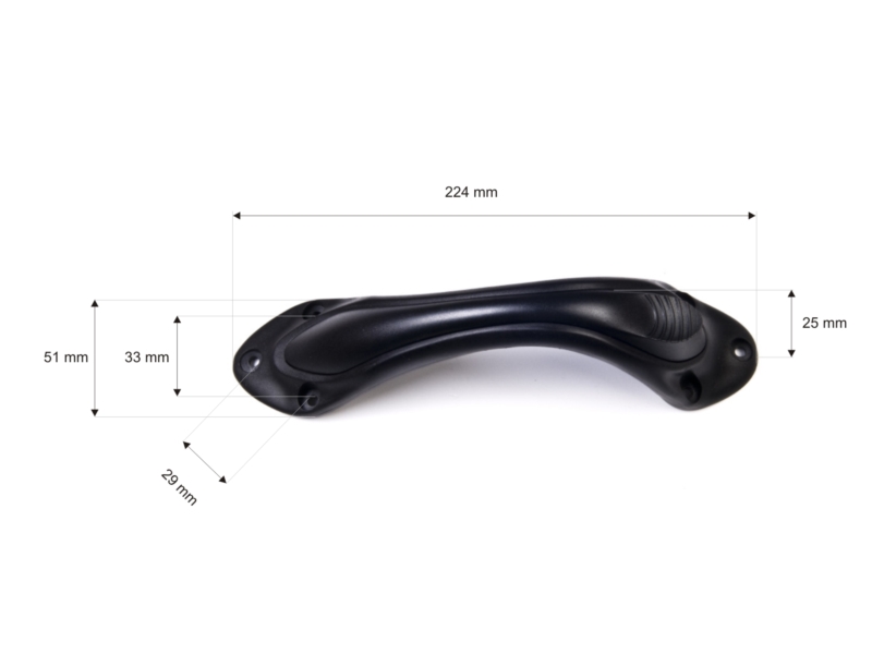 Handgriff aus kunststoff 25/224 mm schwarz 1 st.