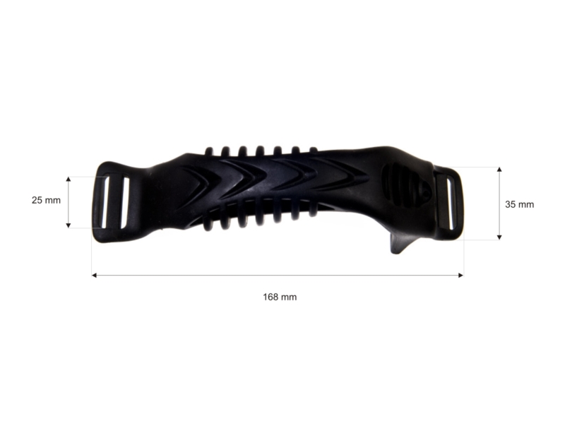 Plastic handle 25/168 mm black 1 pcs