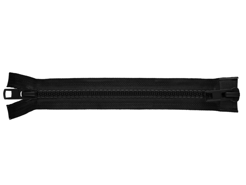 PLASTIC READY ZIPPER 5 OPEN END TWO WAYS 85 (580)&nbspBLACK 50   PCS