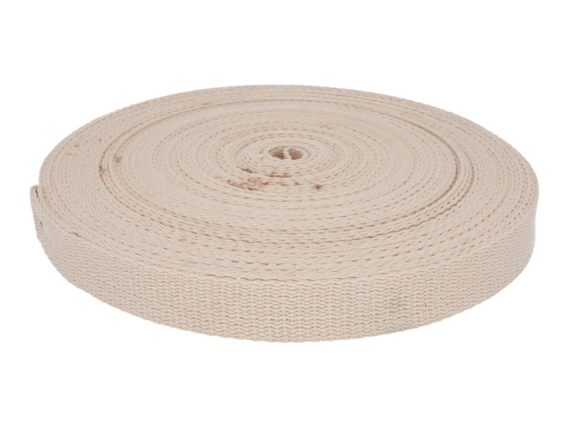 Baumwollgurtband 25 mm / 1,8 mm ecru zweite Qualität