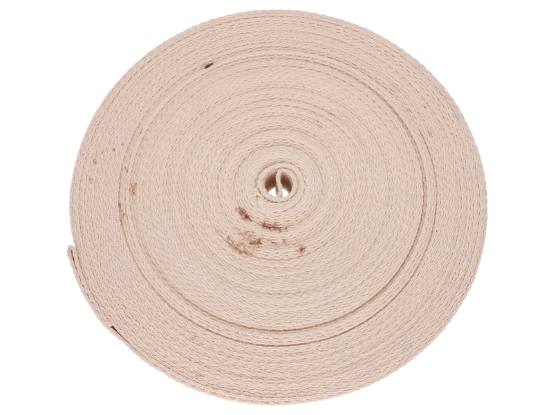 Baumwollgurtband 25 mm / 1,8 mm ecru zweite Qualität