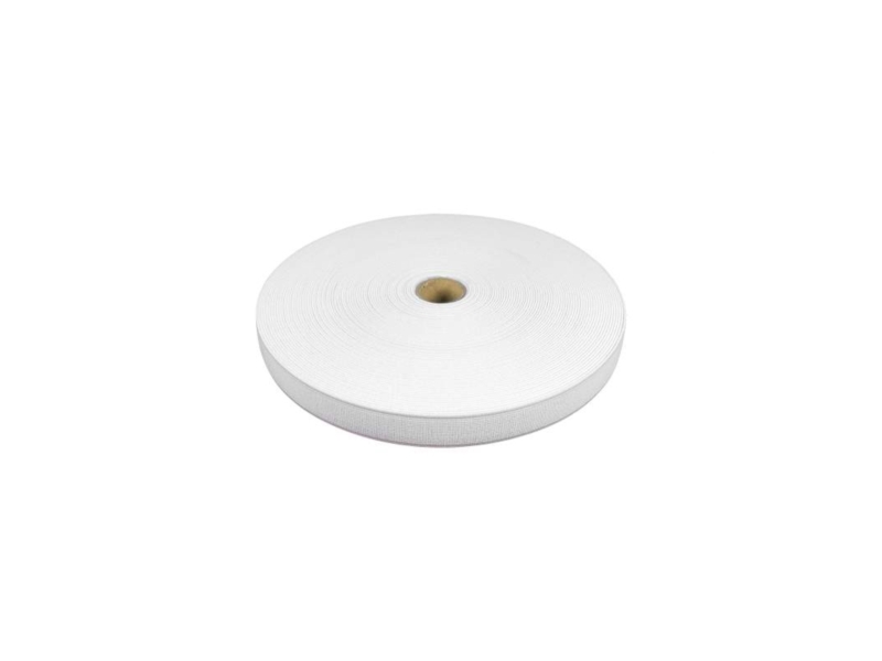 WOVEN ELASTIC TAPE 20  MM  (501)&nbspWHITE POLYESTER PL 25 MB