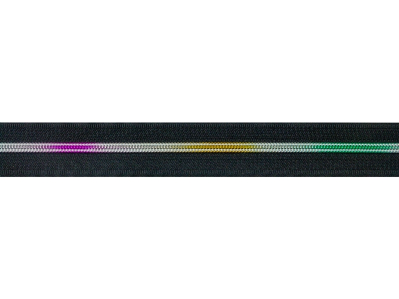 NYLON ZIPPER TAPE 5    RAINBOW (580) BLACK&nbsp 100 MB