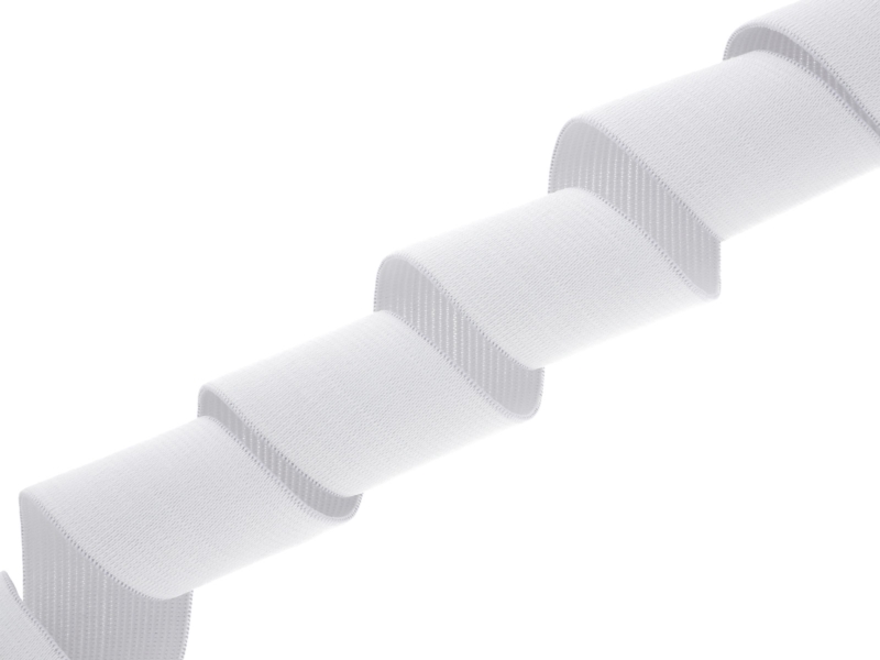 PRUŽENKA HLADKÁ TKANÁ 50 MM (501) BÍLÝ POLYESTER 25 M