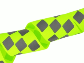 Taśma z odblaskiem 50 mm szachownica (1005) neon żółty