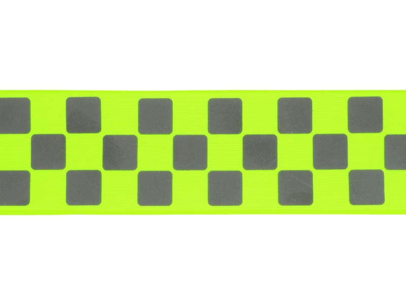 Reflective tape 50 mm yellow  neon + reflector checkerboard 50 mb