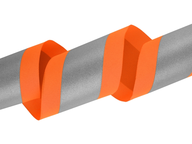 Reflective tape 50 mm 0,45   mm&nbsporange&nbsp neon + reflector 50 mb