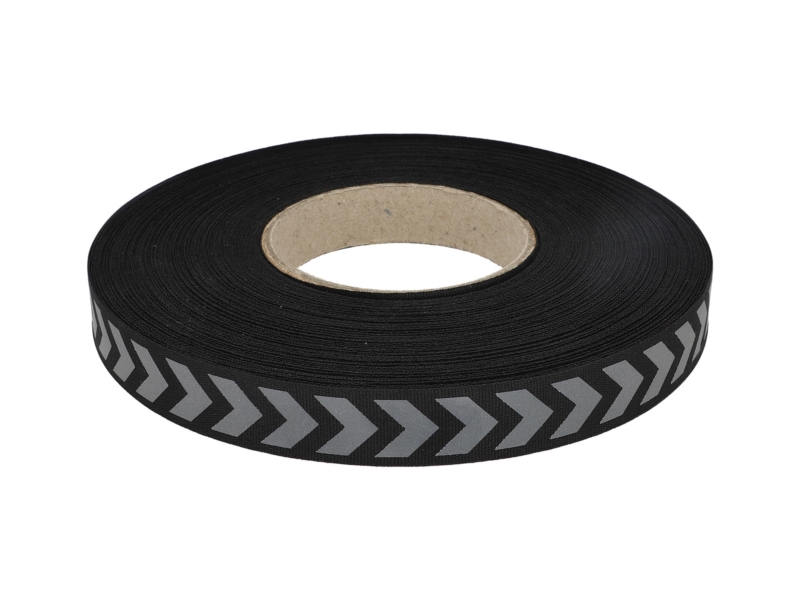 Reflexband  20 mm Schwarz + reflektor 50lm