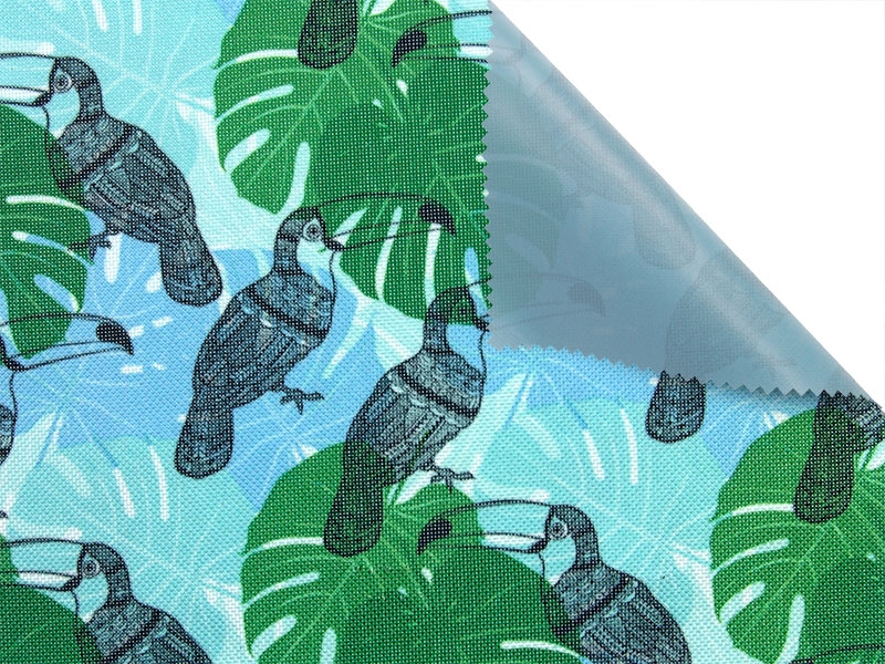 Polyester fabric premium 600d*300d waterproof pvc-f covered toucan 14 150 cm