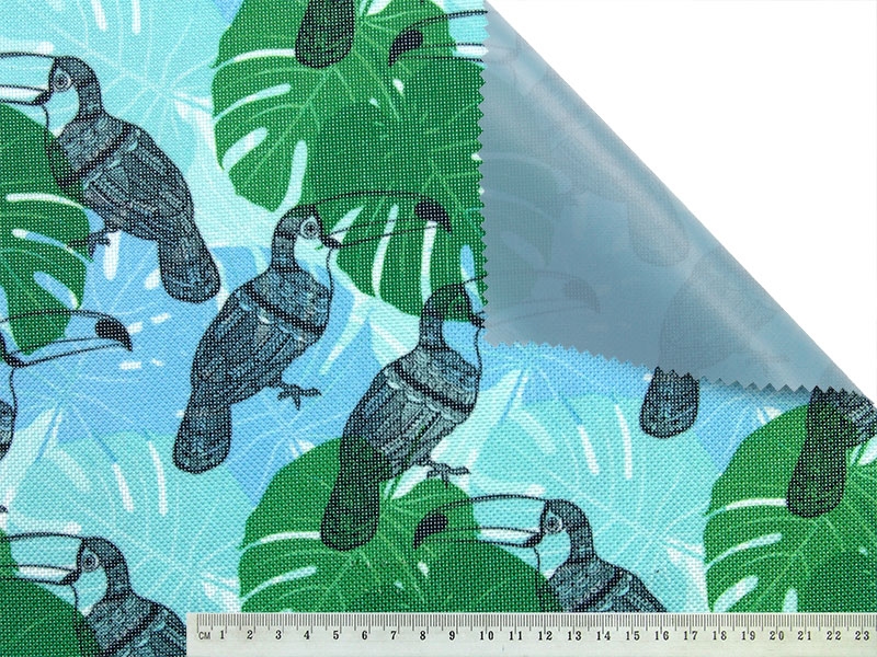 Polyester fabric premium 600d*300d waterproof pvc-f covered toucan 14 150 cm
