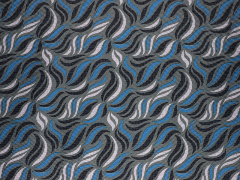 Polyester fabric premium 600d*300d waterproof pvc-f covered blue wave 19 150  cm