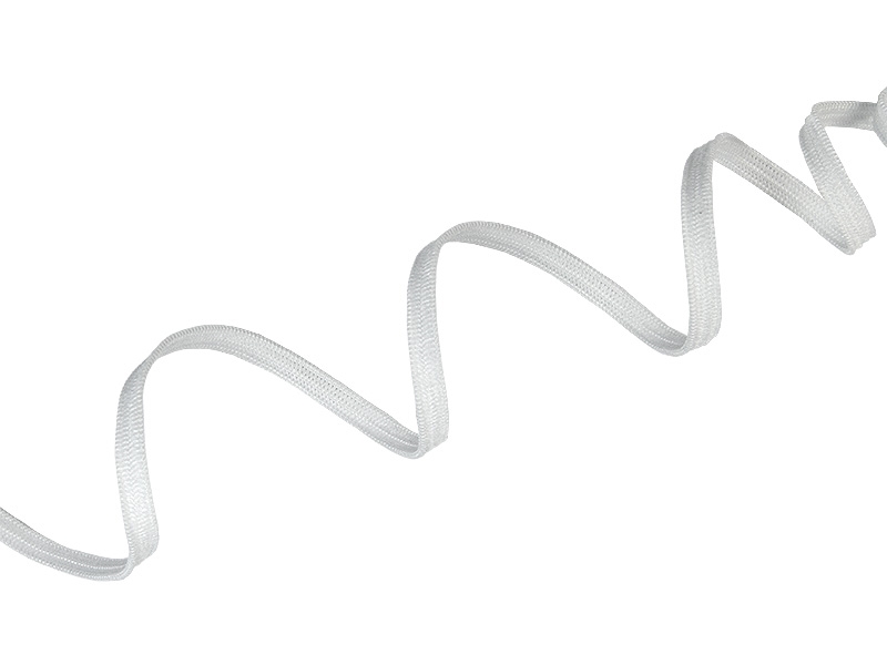 Plochá pletená gumička 4 mm (501) bílý polyester