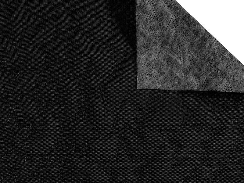 Polyester-steppstoff 600d pu-beschichtet sterne schwarz 160 cm