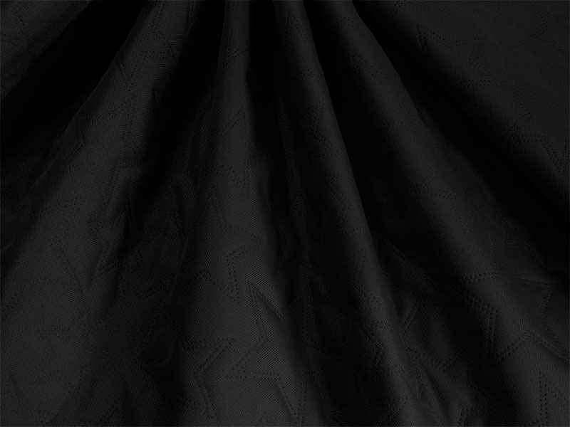 Polyester-steppstoff 600d pu-beschichtet sterne schwarz 160 cm